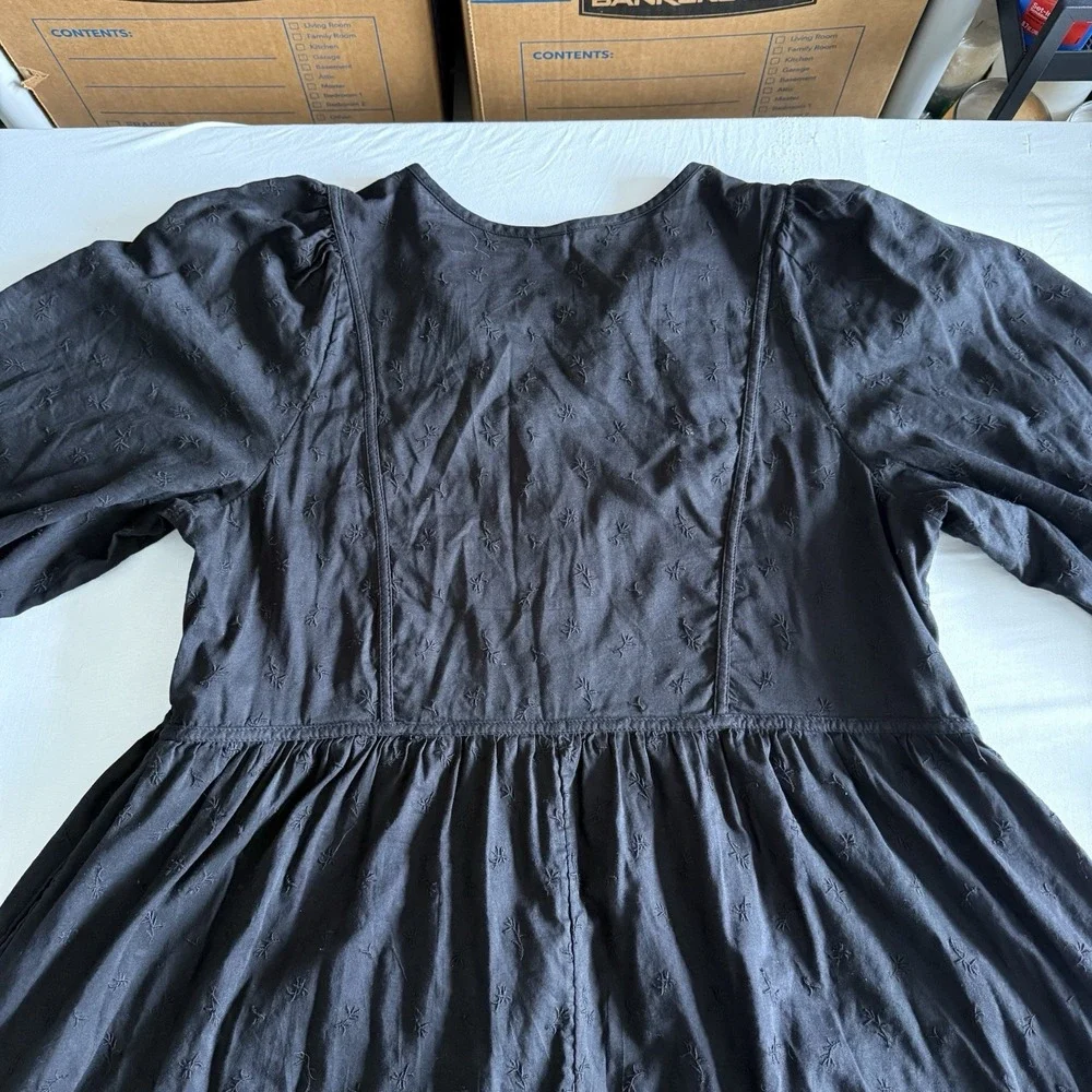 Old Navy Maxi Dress XL Tiered Dark Romantic Cottage Modest Witchy Peasant Black - Picture 8 of 16